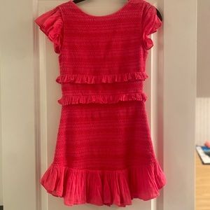 Fun raspberry color Love Shack Fancy minidress